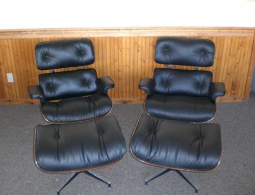 Reupholstered black chairs